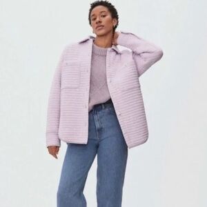 NWOT Everlane The Organic Cotton Quilted Shirt Jacket Lavender M